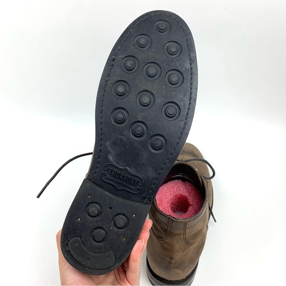 Thursday Boots President Lace Up Brown Nubuck Leather Plain Toe Combat Size 11 - Picture 7 of 10